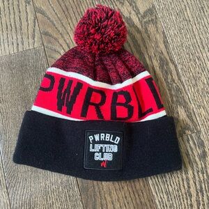 Pwrbld Lifting Club Red and Black Beanie